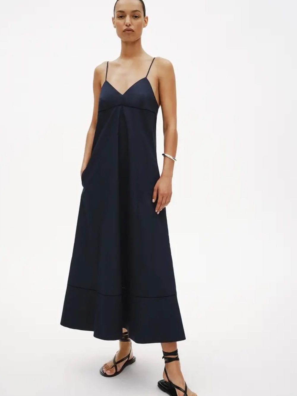 GOOP Après-Midi Dress Black Spaghetti-Strap Maxi Dress